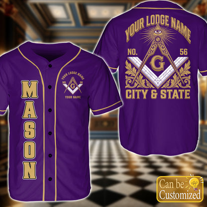 Custom Lodge Name Baseball Jersey