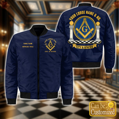 Custom Lodge Name Masonic Bomber Jacket