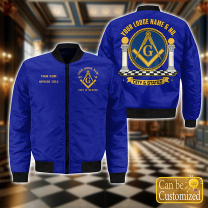 Custom Lodge Name Masonic Bomber Jacket