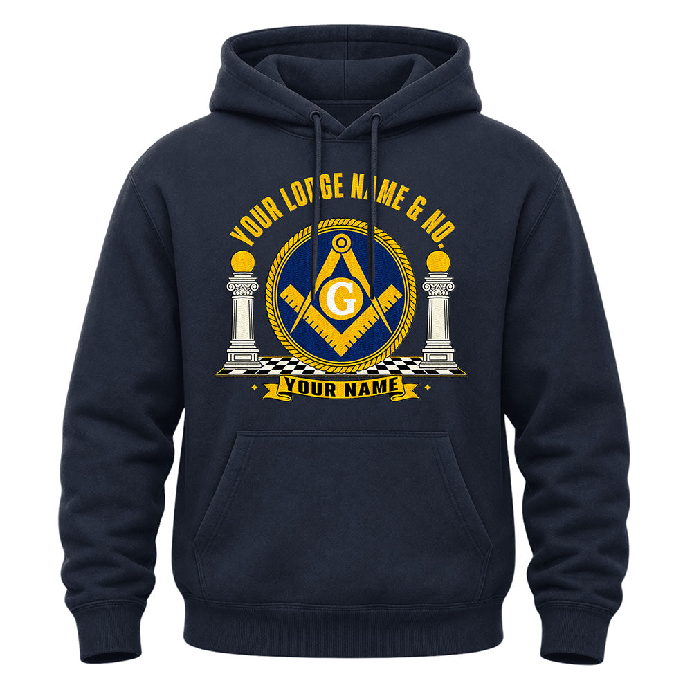Custom Lodge Name Masonic Hoodie - Embroidered