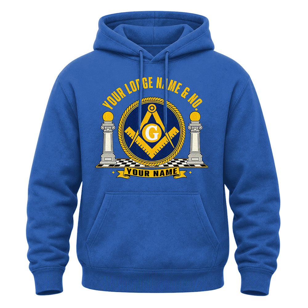 Custom Lodge Name Masonic Hoodie - Embroidered