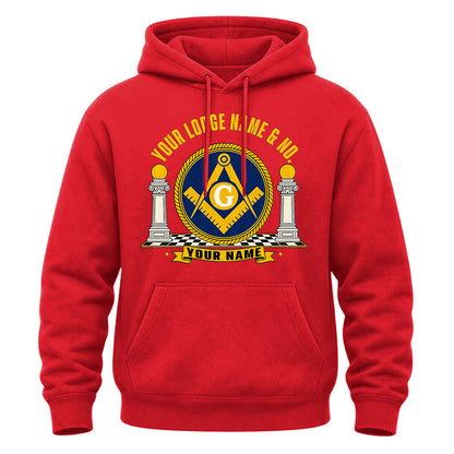 Custom Lodge Name Masonic Hoodie - Embroidered
