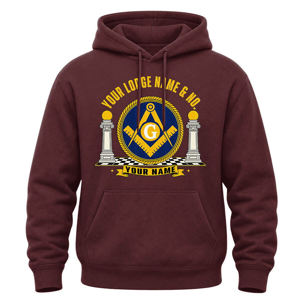 Custom Lodge Name Masonic Hoodie - Embroidered
