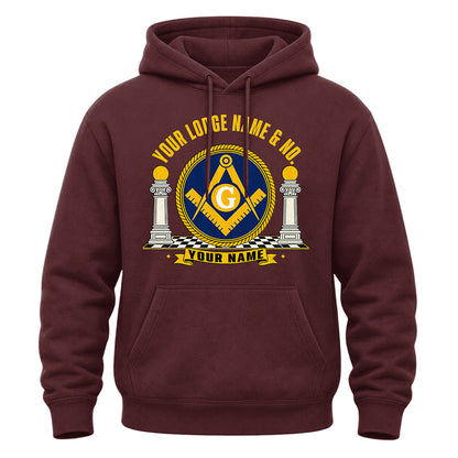 Custom Lodge Name Masonic Hoodie - Embroidered