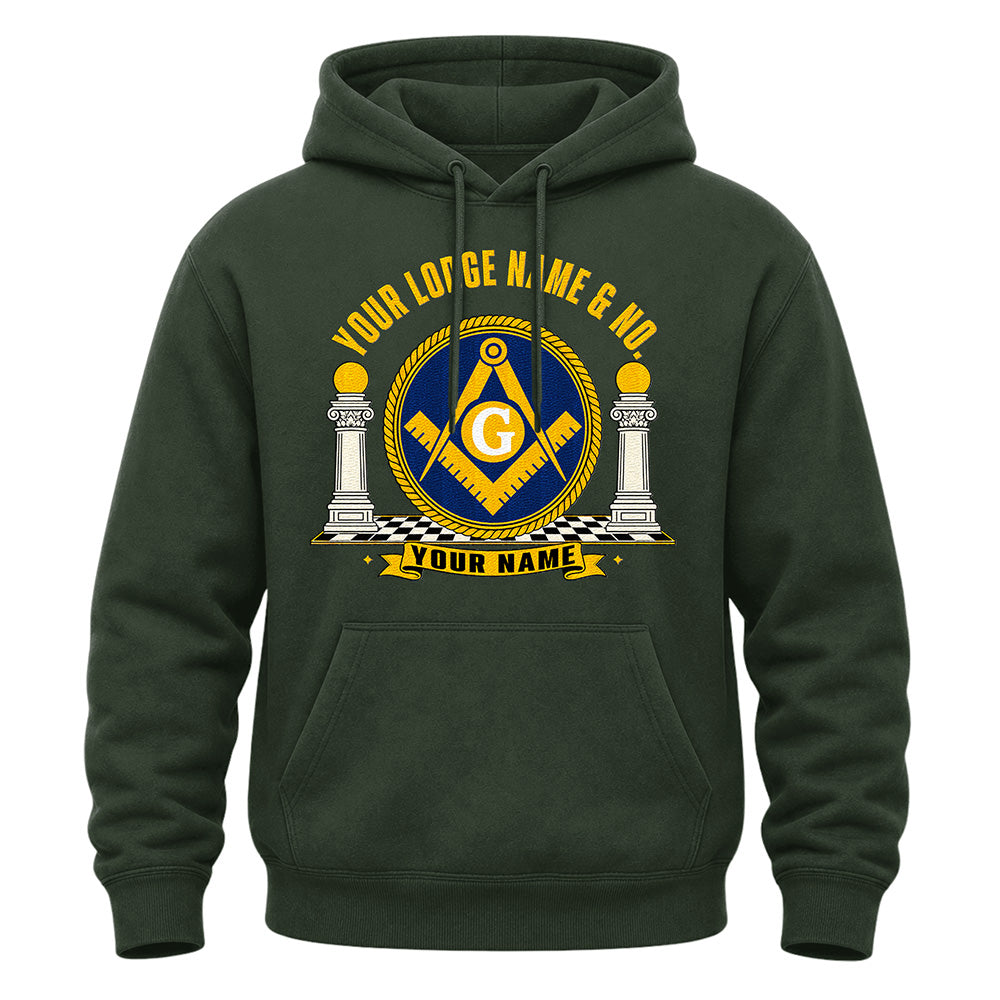 Custom Lodge Name Masonic Hoodie - Embroidered