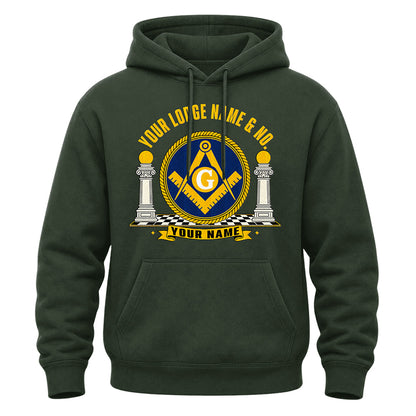 Custom Lodge Name Masonic Hoodie - Embroidered