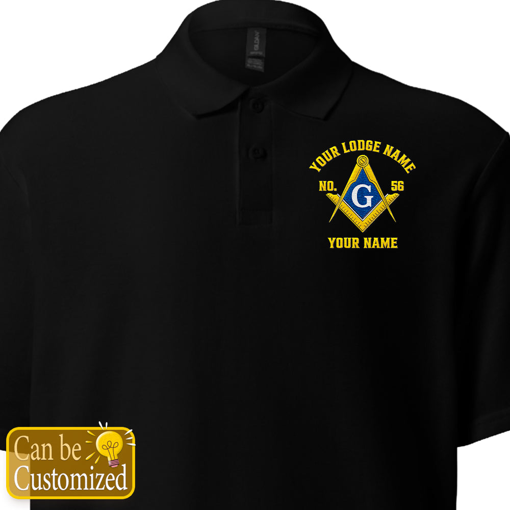 Custom Lodge Name Masonic Embroidered Polo Shirt