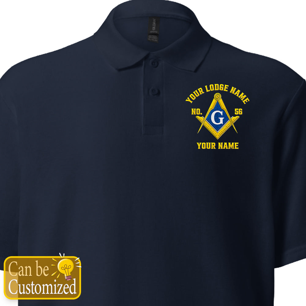 Custom Lodge Name Masonic Embroidered Polo Shirt