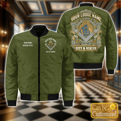 Custom Masonic Bomber Jacket