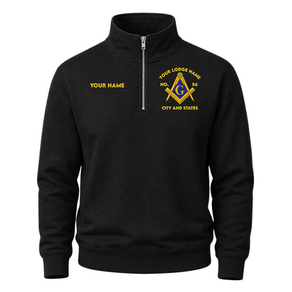 Custom Masonic Embroidered Quarter-Zip Sweatshirt