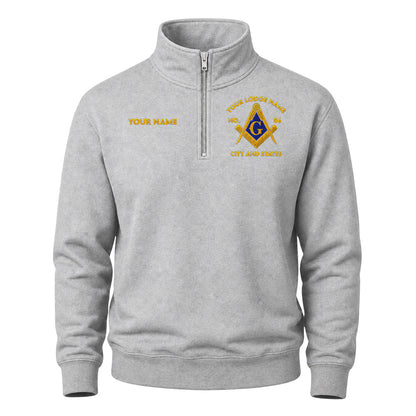 Custom Masonic Embroidered Quarter-Zip Sweatshirt