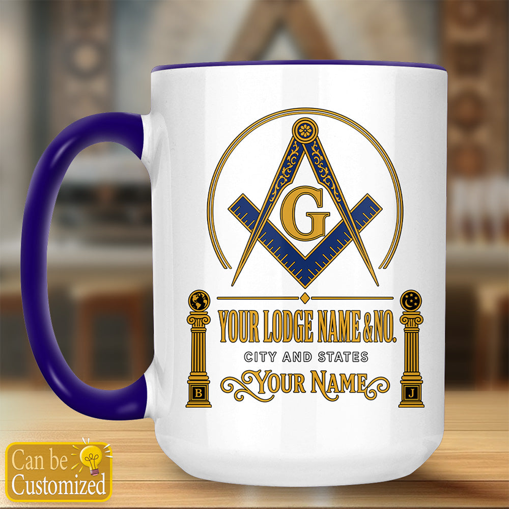 Custom Freemason Accent Two-Tone Mug