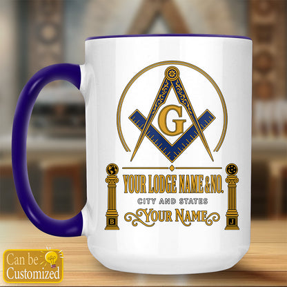 Custom Freemason Accent Two-Tone Mug