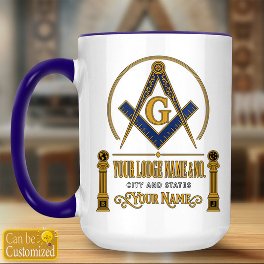 Custom Freemason Accent Two-Tone Mug