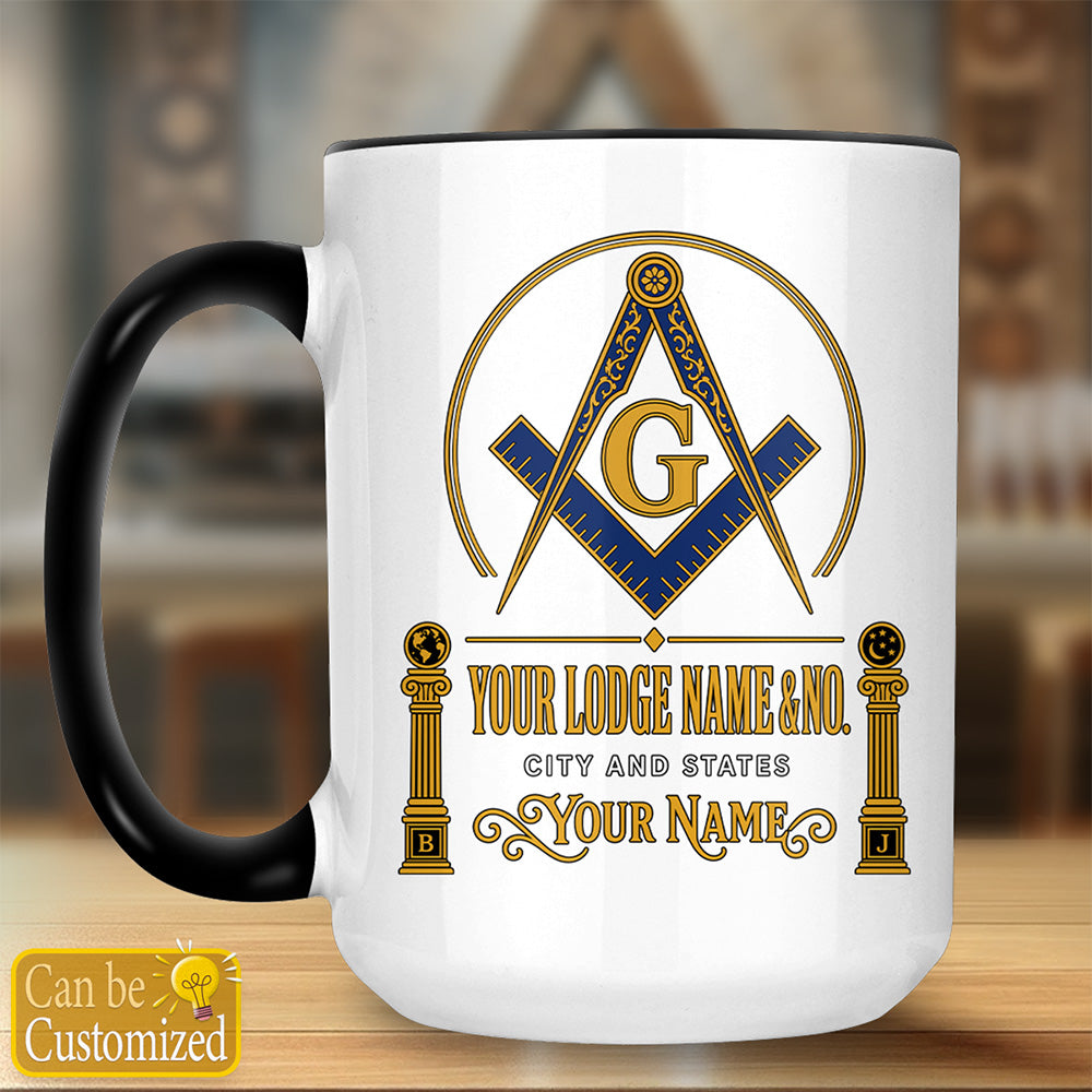 Custom Freemason Accent Two-Tone Mug