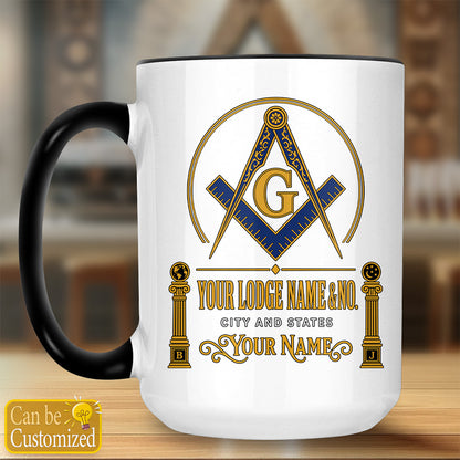 Custom Freemason Accent Two-Tone Mug