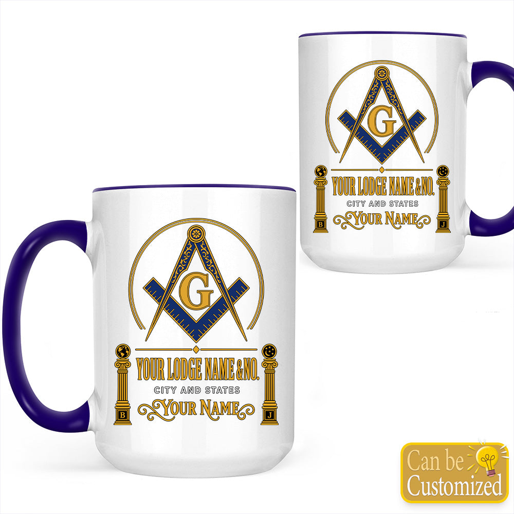Custom Freemason Accent Two-Tone Mug