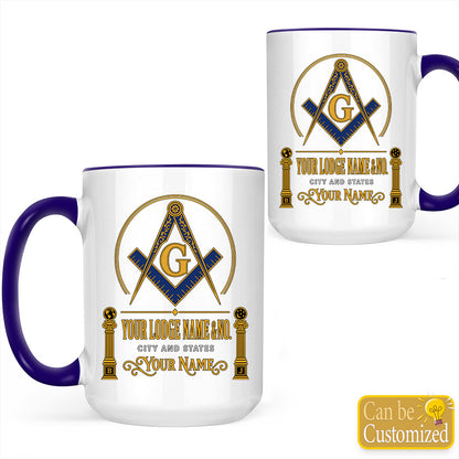 Custom Freemason Accent Two-Tone Mug