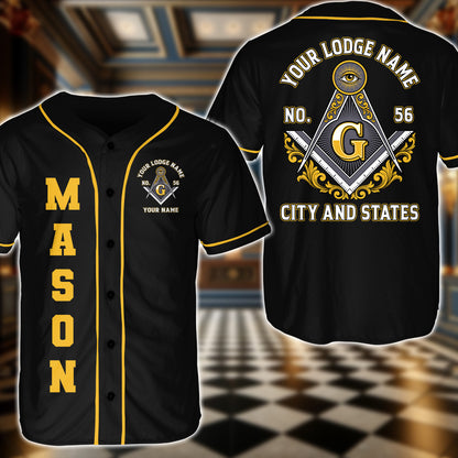 Personalized Masonic Baseball Jersey