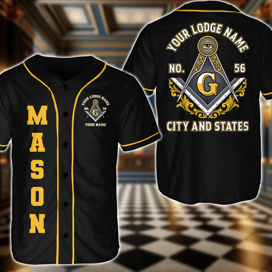 Personalized Masonic Baseball Jersey