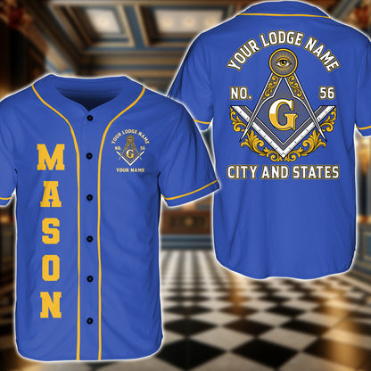 Personalized Masonic Baseball Jersey