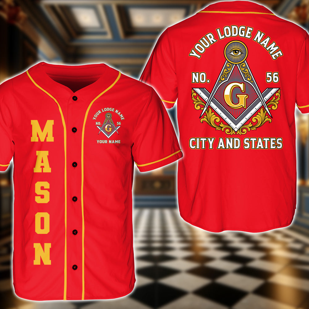Personalized Masonic Baseball Jersey