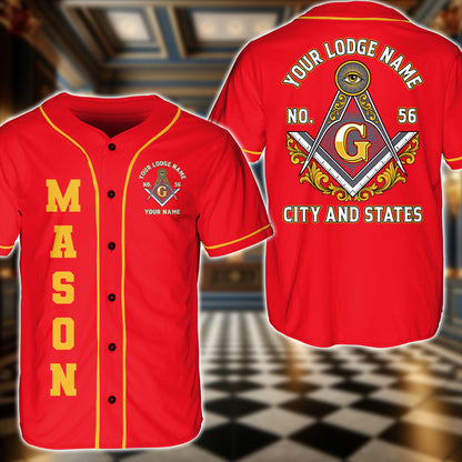 Personalized Masonic Baseball Jersey