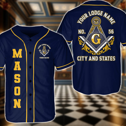 Personalized Masonic Baseball Jersey