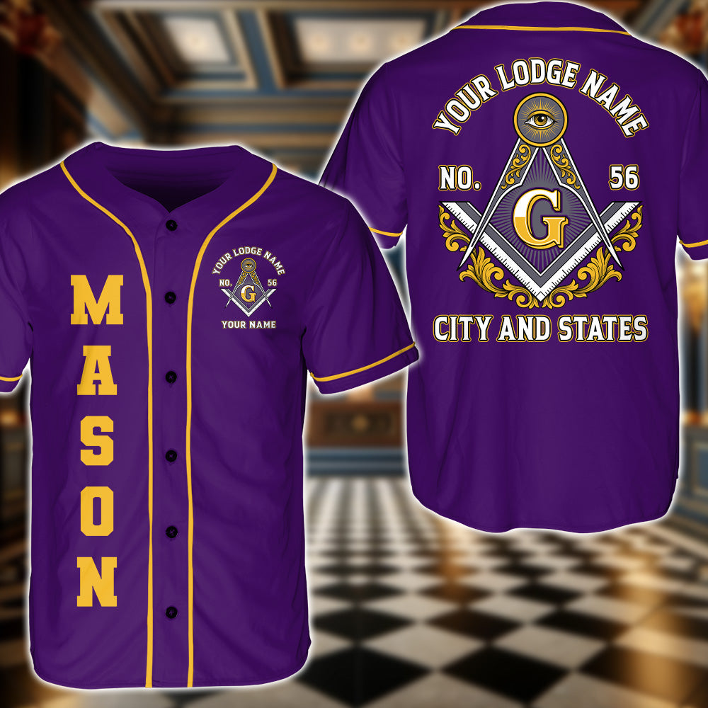 Personalized Masonic Baseball Jersey
