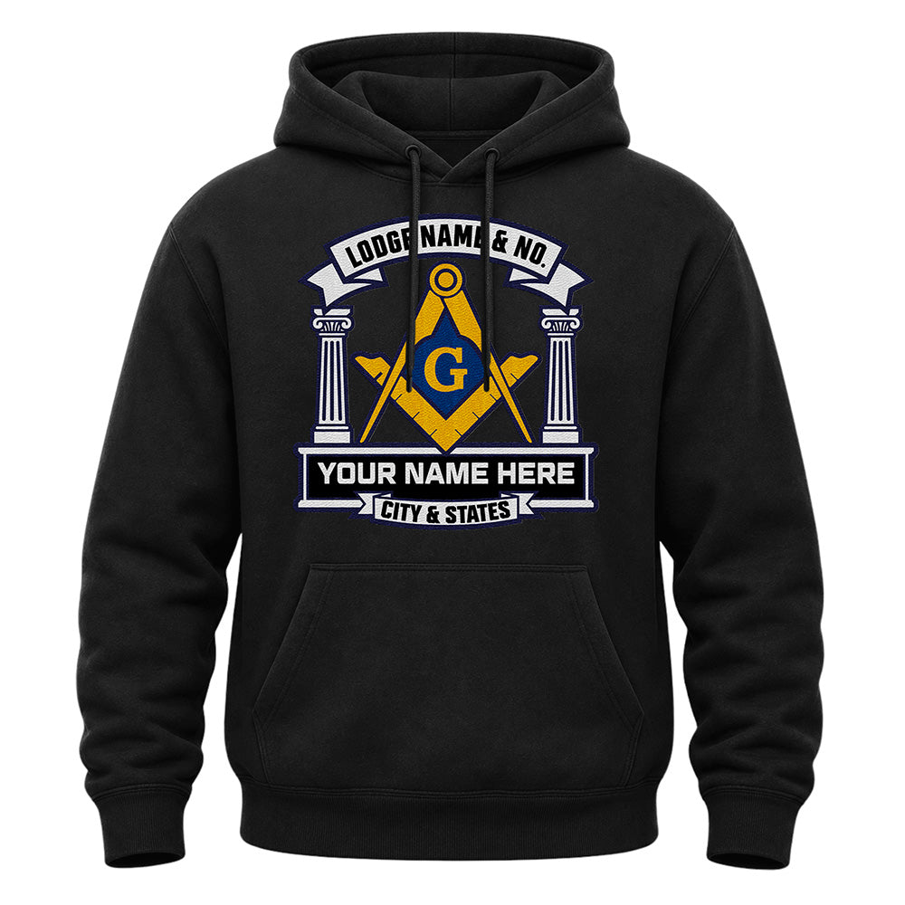 Custom Masonic Hoodie - Embroidered