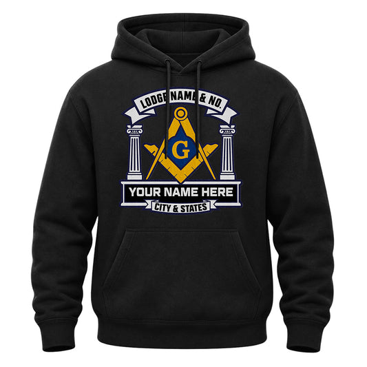Custom Masonic Hoodie - Embroidered