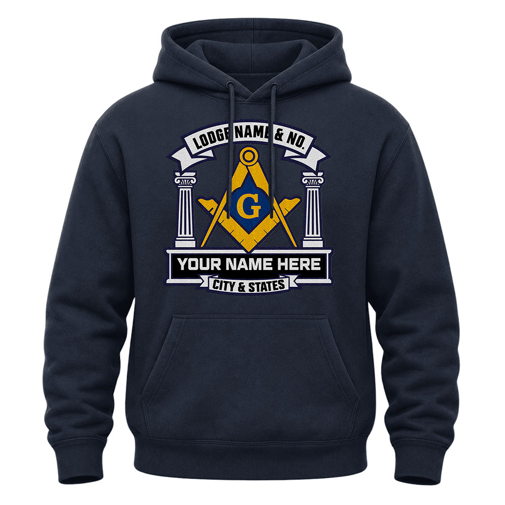 Custom Masonic Hoodie - Embroidered