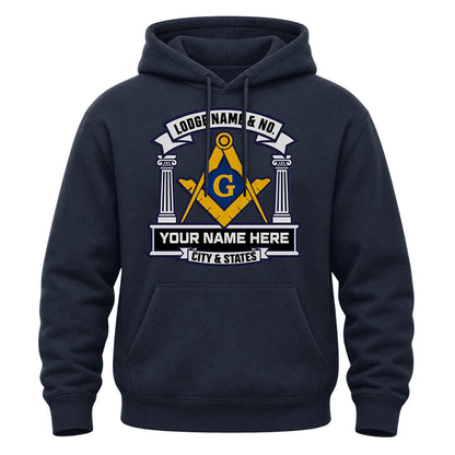 Custom Masonic Hoodie - Embroidered
