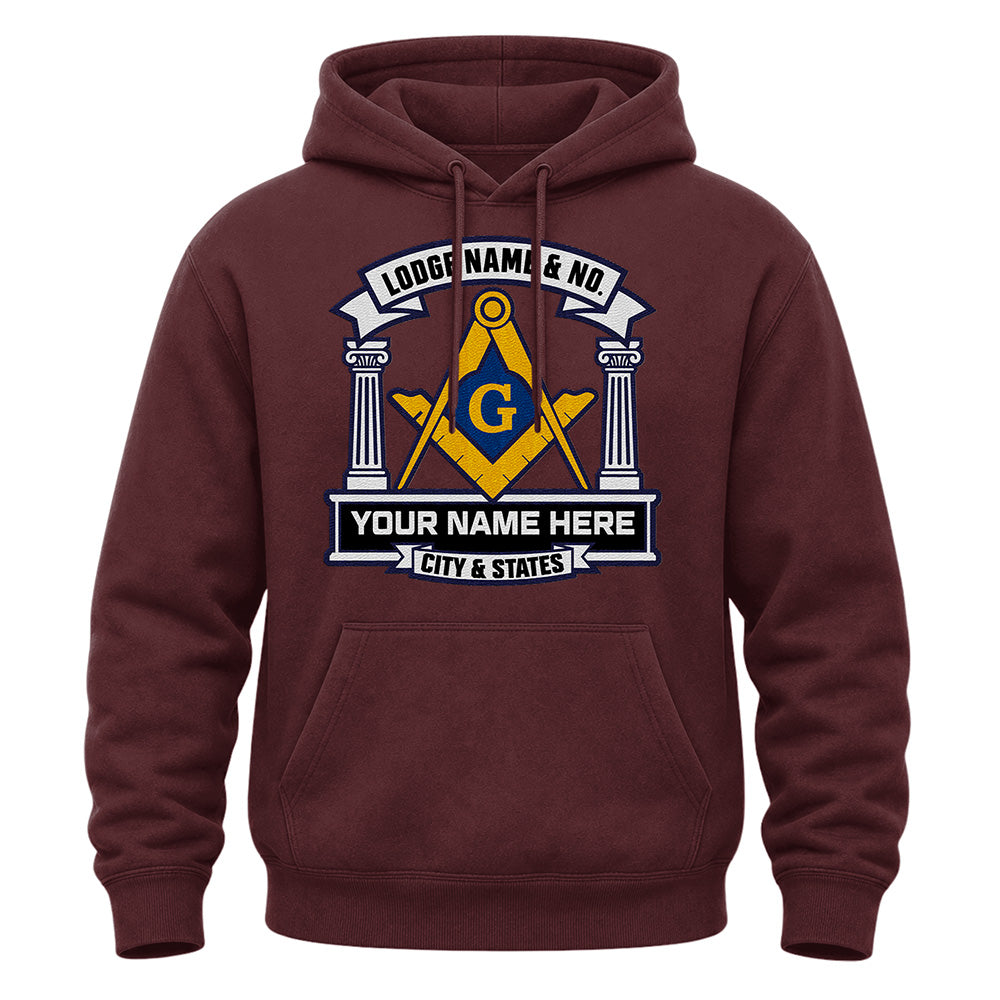 Custom Masonic Hoodie - Embroidered