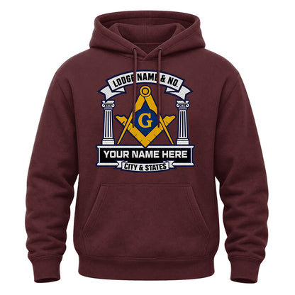 Custom Masonic Hoodie - Embroidered