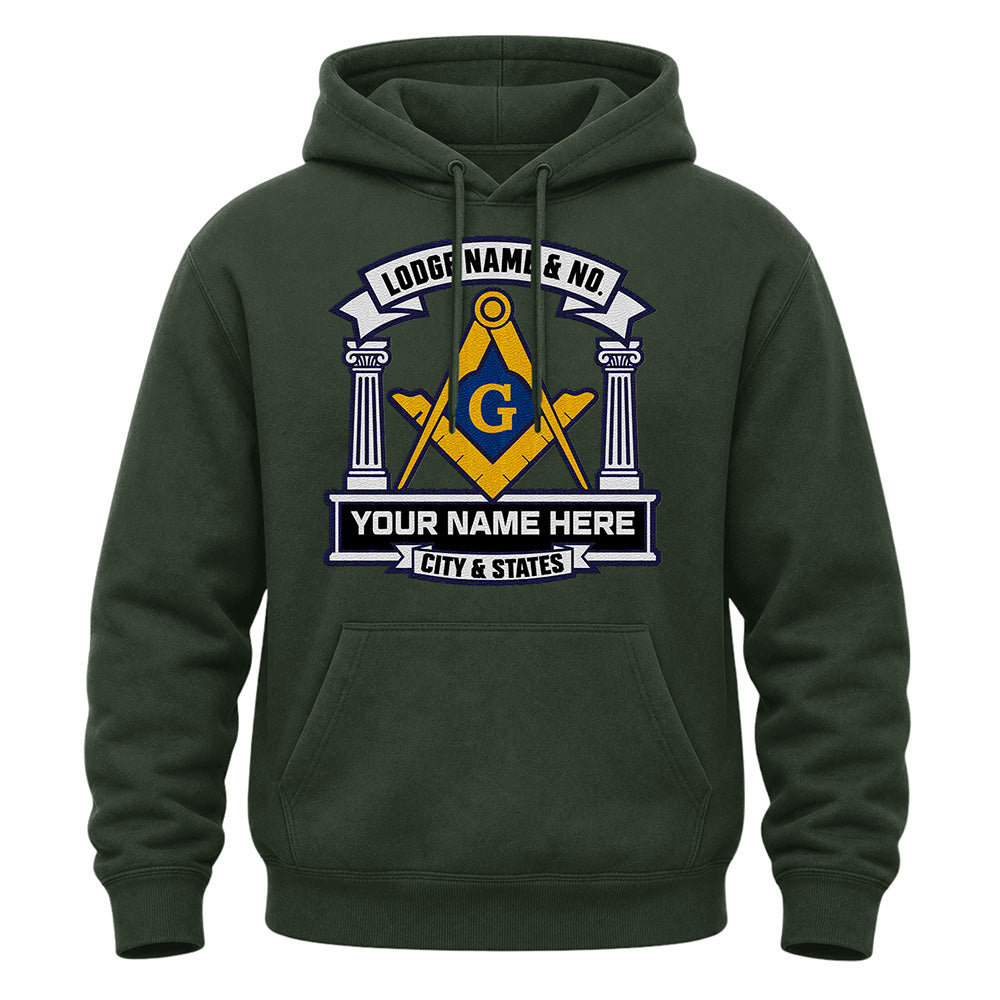 Custom Masonic Hoodie - Embroidered