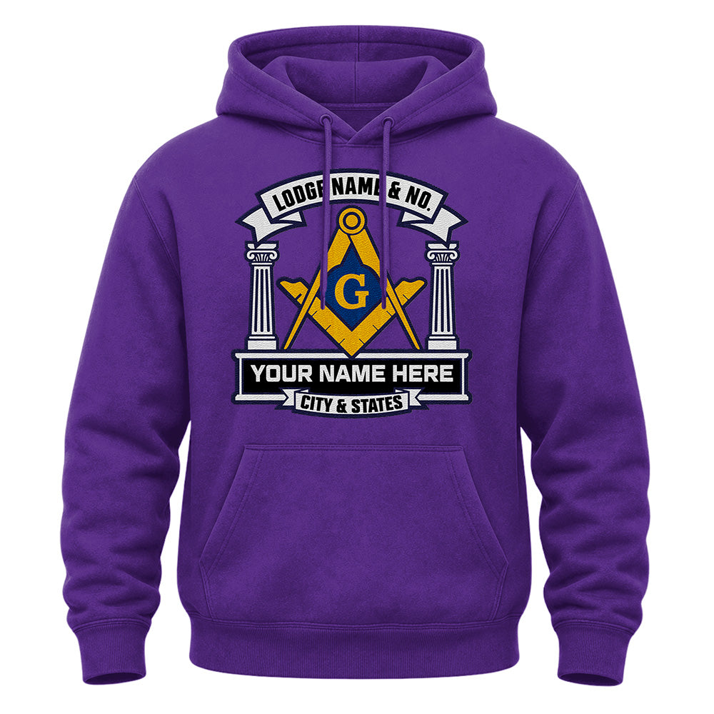 Custom Masonic Hoodie - Embroidered