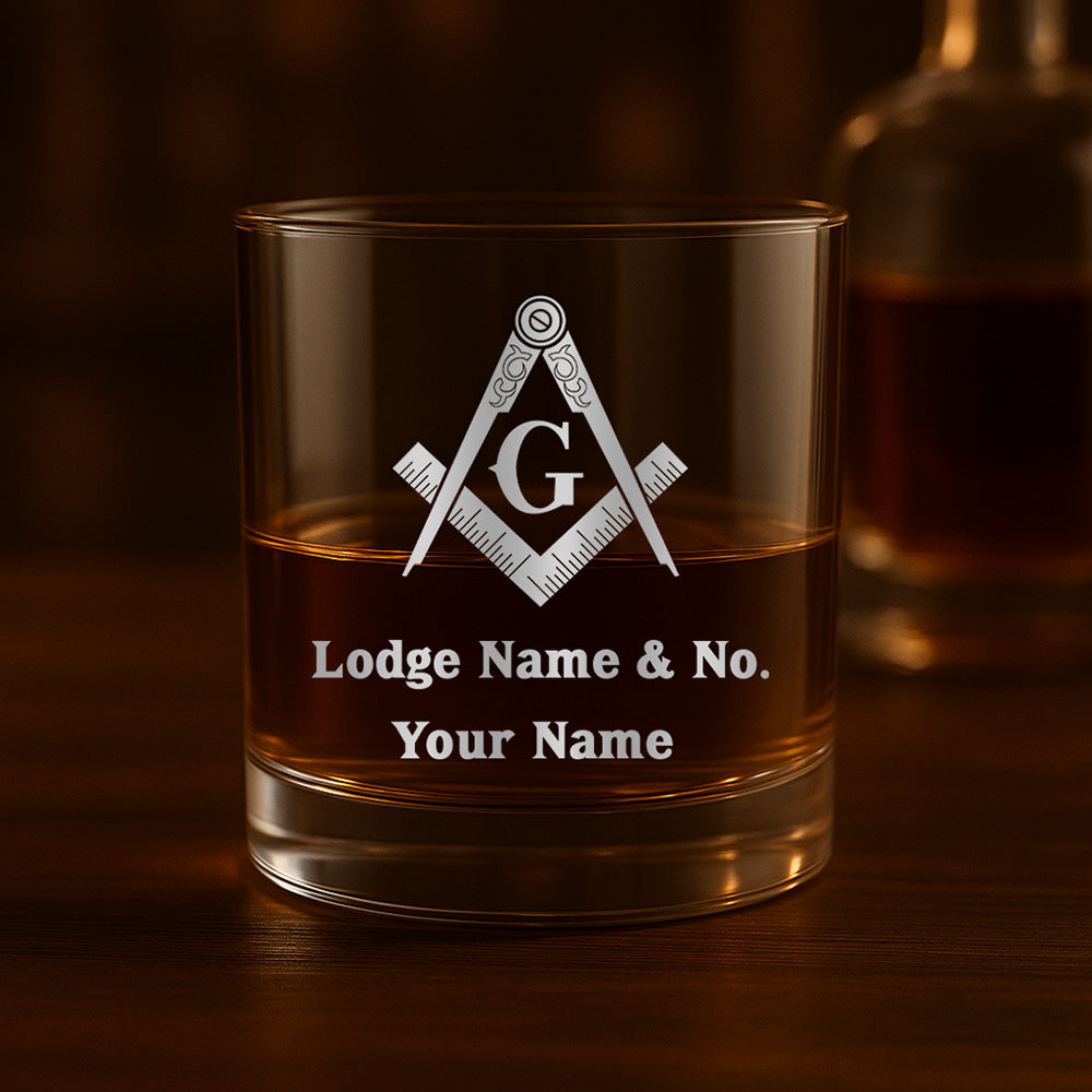 Custom Masonic Whiskey Glass