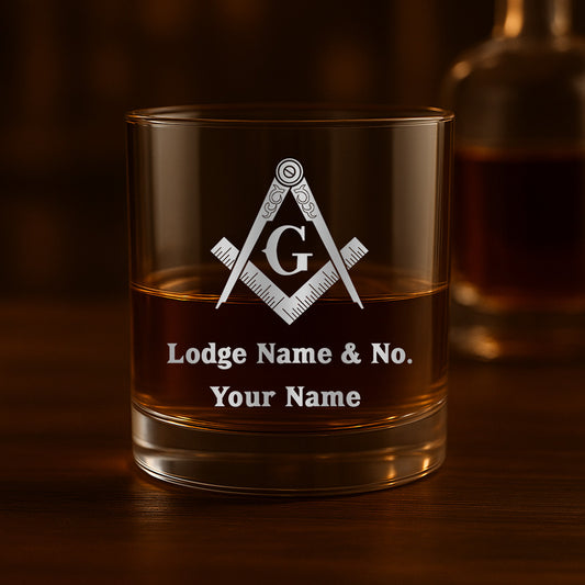 Custom Masonic Whiskey Glass