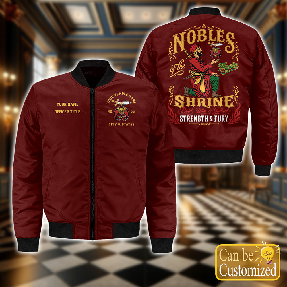 Custom Nobles Of The Mystic Shrine Bomber Jacket
