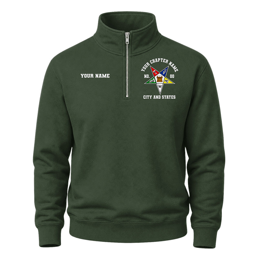 Custom OES Embroidered Quarter-Zip Sweatshirt