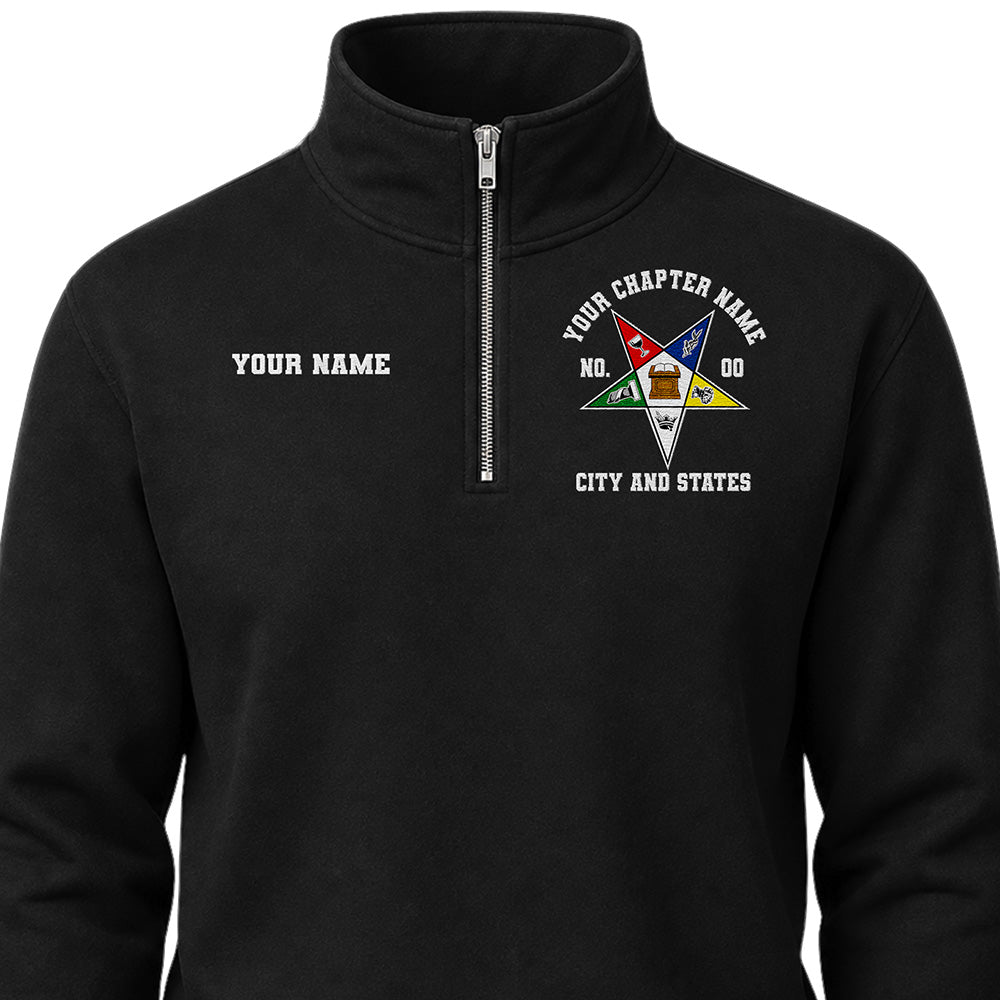 Custom OES Embroidered Quarter-Zip Sweatshirt
