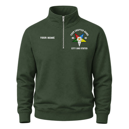 Custom OES Masonic Embroidered Quarter-Zip Sweatshirt