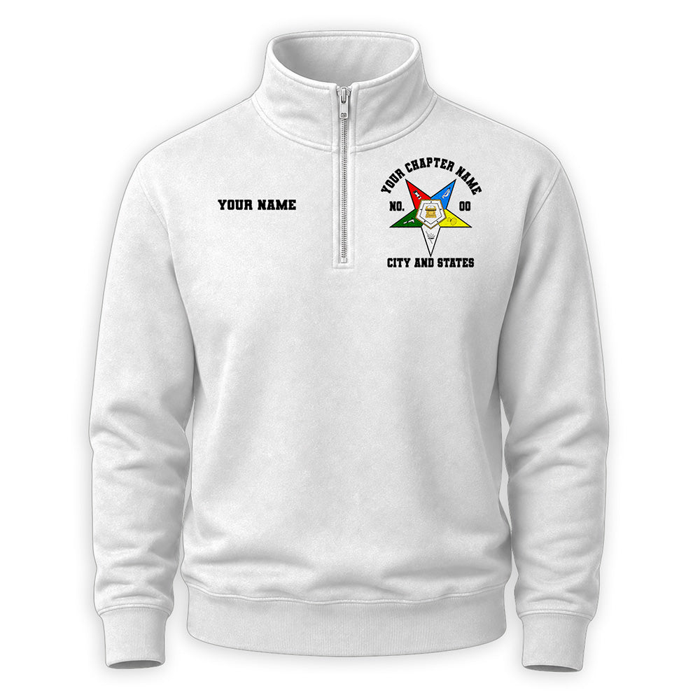 Custom OES Masonic Embroidered Quarter-Zip Sweatshirt