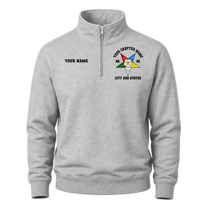 Custom OES Masonic Embroidered Quarter-Zip Sweatshirt