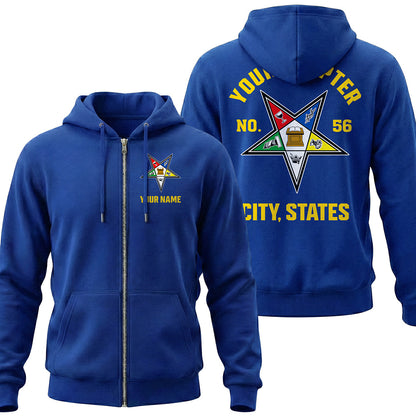 Custom Order Of The Eastern Star Zip Hoodie