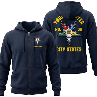 Custom Order Of The Eastern Star Zip Hoodie