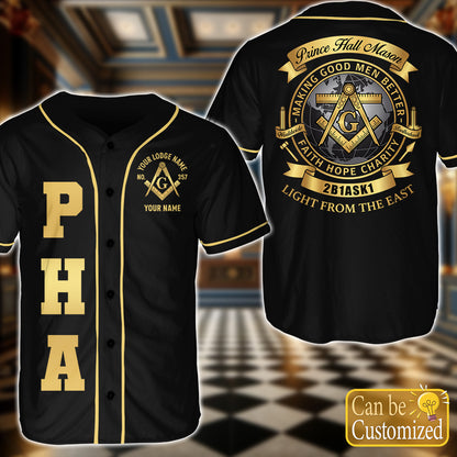 Custom Prince Hall Baseball Jersey