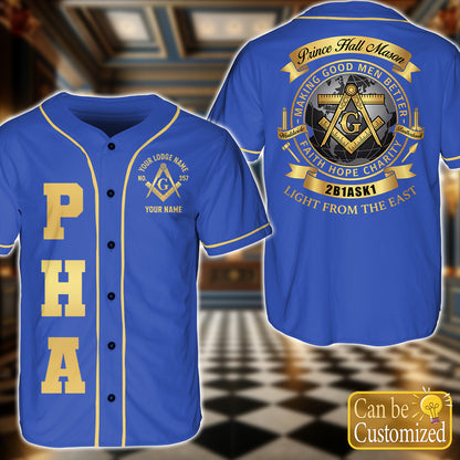Custom Prince Hall Baseball Jersey