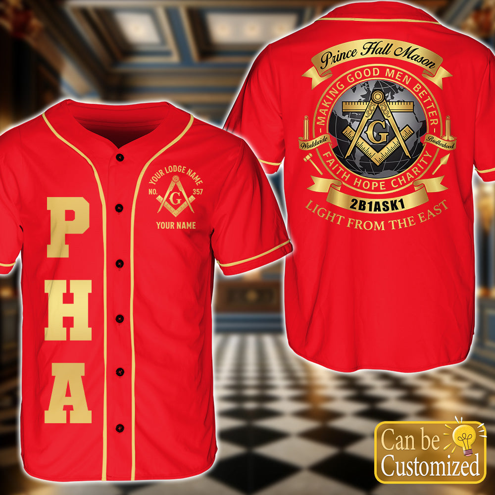 Custom Prince Hall Baseball Jersey